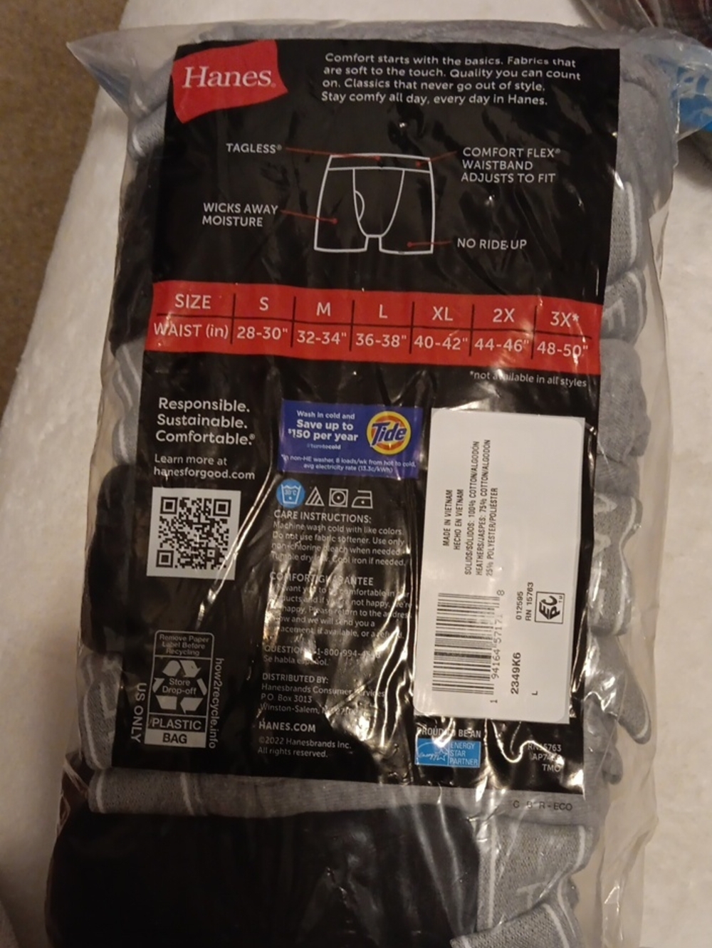 Hanes Men's Boxer Briefs Pack - Black and Gray